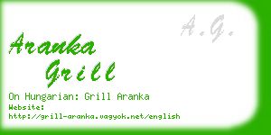 aranka grill business card